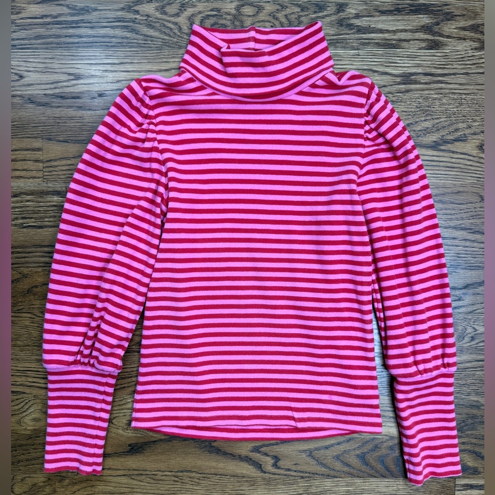 Gap Kids Girls Pink / Red Striped Turtleneck Knit Sweater Top 10